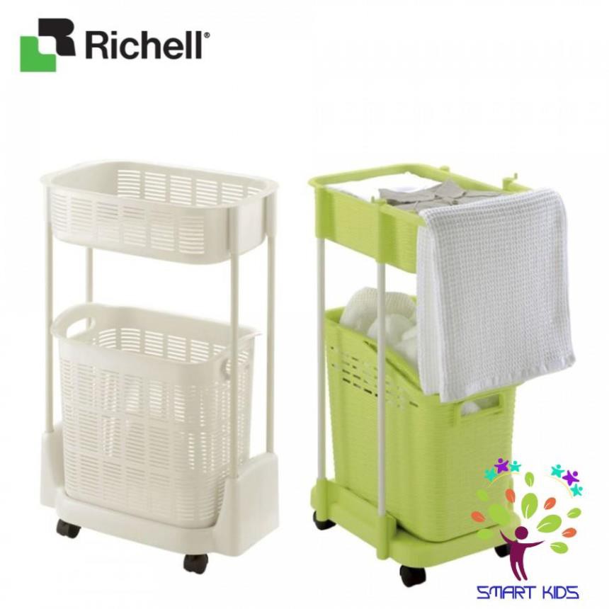 Xe để đồ giặt Richell 2 tầng N trắng
