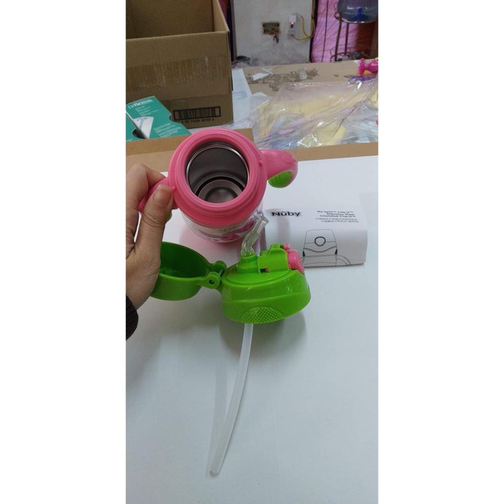 Bình uống nước ống hút bằng Inox giữ nhiệt 2 chiều nóng lạnh, dung tích 280ml