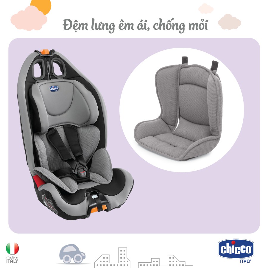 Ghế ngồi ô tô Chicco Gro-Up 123 màu ghi