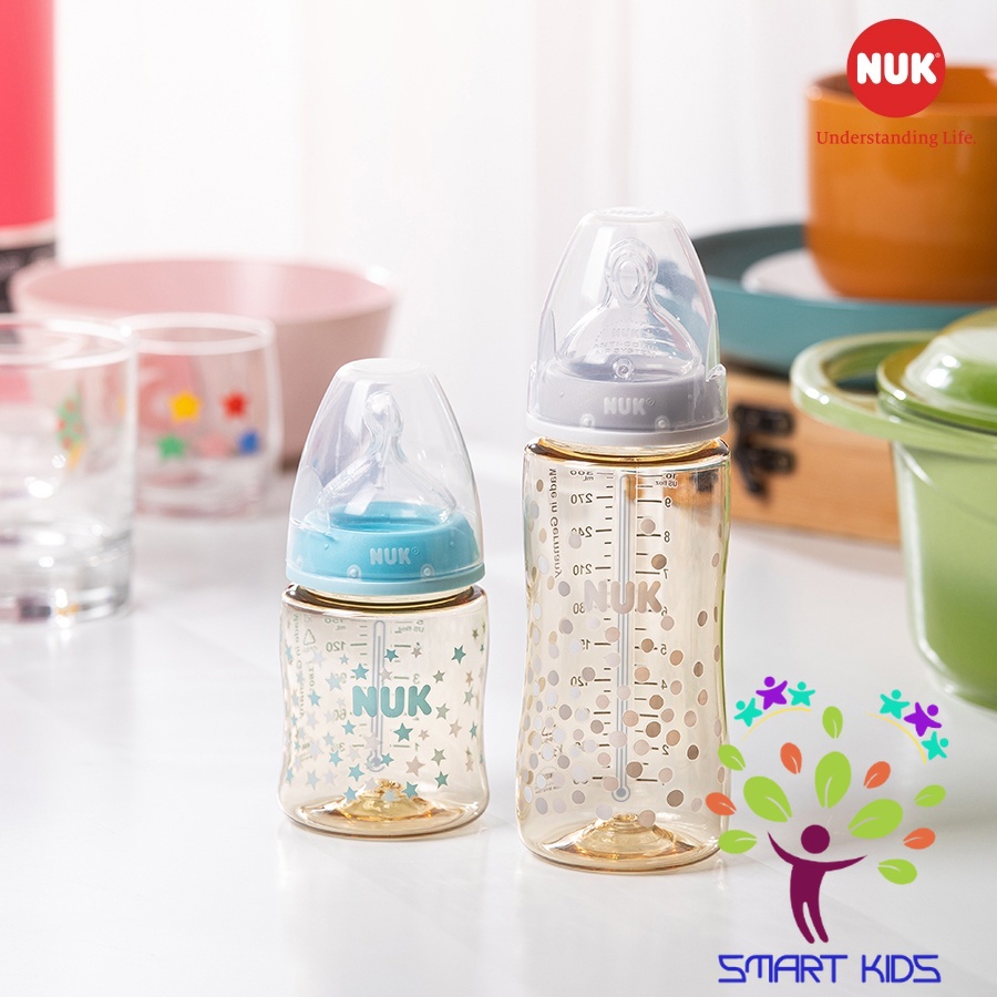 Bình sữa cảm biến nhiệt NUK nhựa PPSU 150ml, 300ml