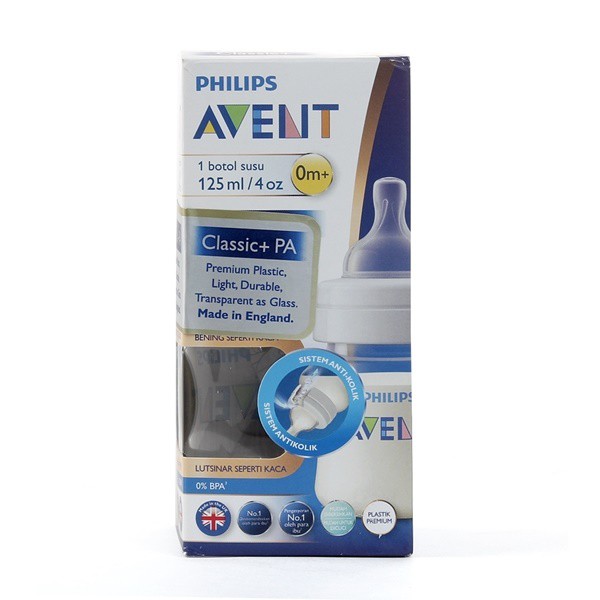 Bình sữa Philips Avent Classic+ nhựa PA siêu cao cấp thiết kế cổ điển 125/260/330ml
