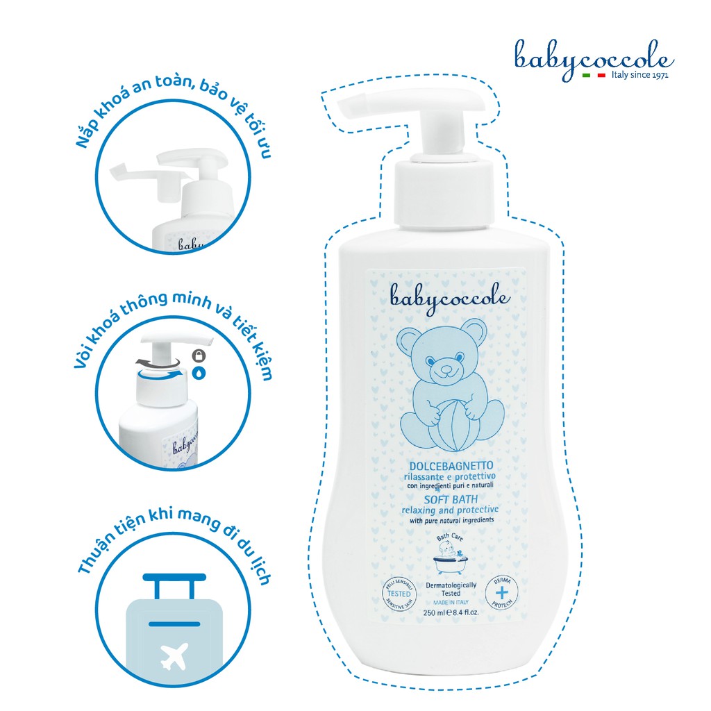 Sữa tắm giữ ẩm chiết xuất hoa sen BABYCOCCOLE 250ml 0M+