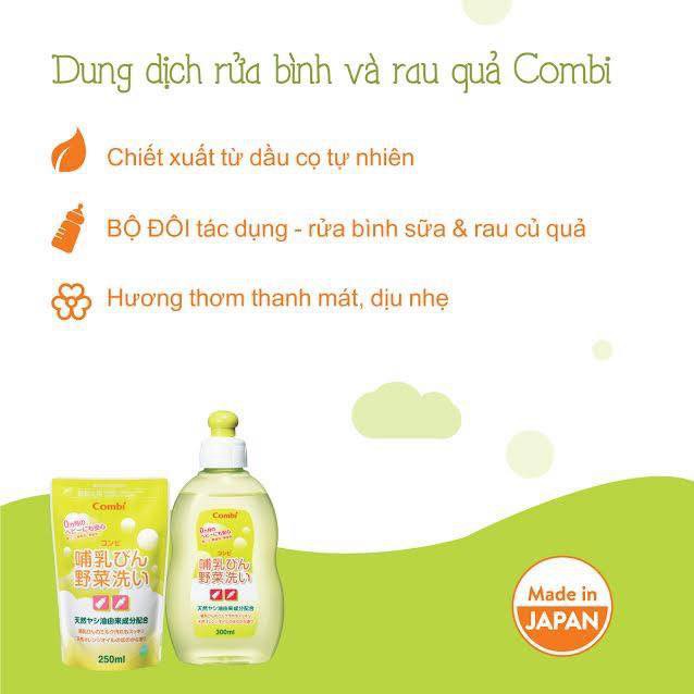 Dung dịch rửa bình sữa và rau củ quả từ dầu cọ Combi
