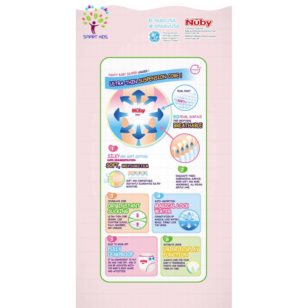 Bỉm Nuby USA S40/M36/L34 M48/L46/XL44