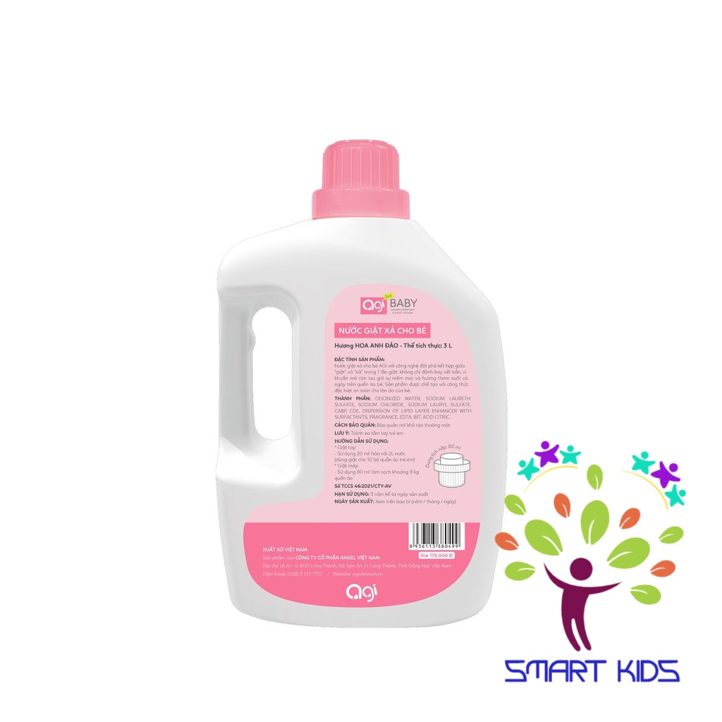 Nước giặt xả cho bé Agi Hương Hoa Anh Đào - 3000ml
