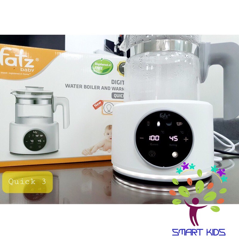 Bình thuỷ tinh thay thế máy đun nước và hâm nước pha sữa điện tử Fatz Baby Quick và multimax 1200ml không kèm nắp
