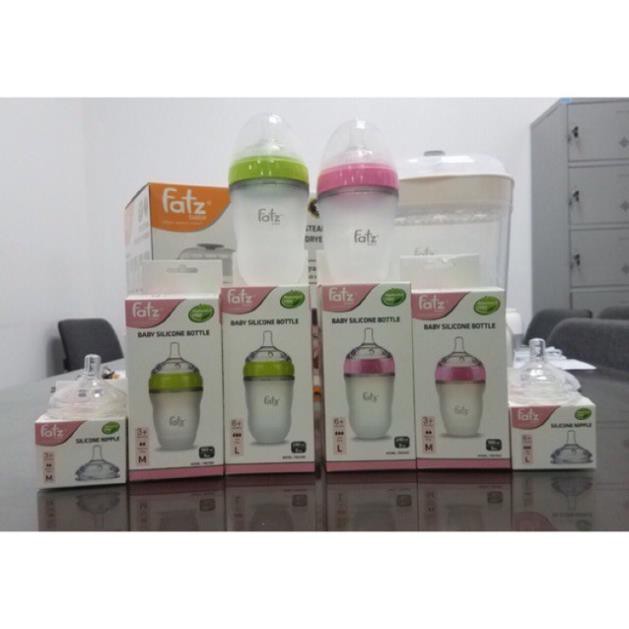 Bình sữa silicone cổ siêu rộng FATZ BABY 180ml / 240ml