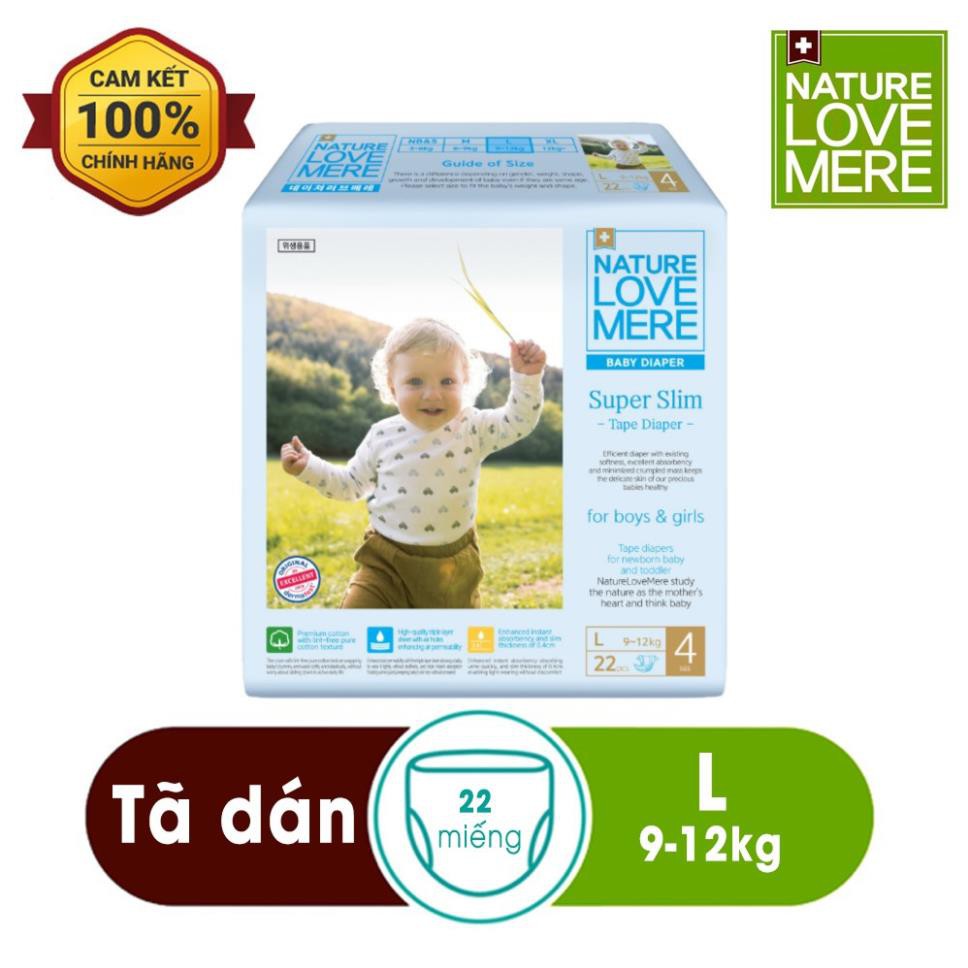 Tã/ Bỉm dán Super Slim Nature Love Mere túi S36/ M32/ L28/ XL24
