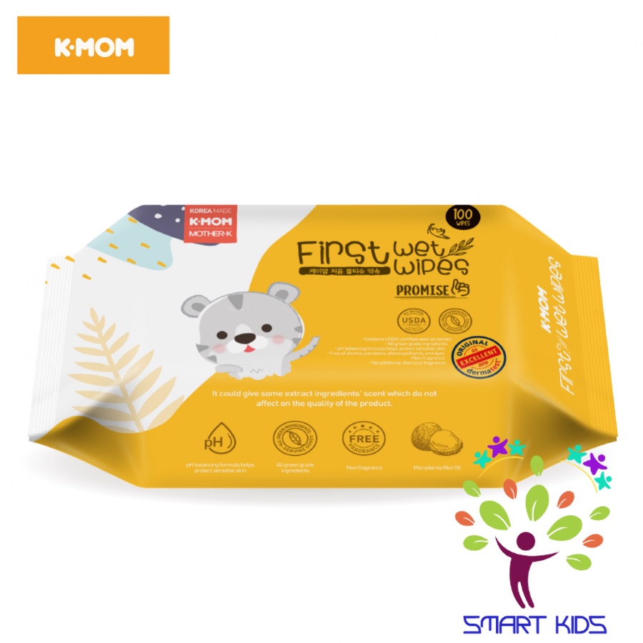 KHĂN ƯỚT CAO CẤP FIRST WET WIPES K-MOM HÀN QUỐC KHĂN ƯỚT KMOM LALABEBE