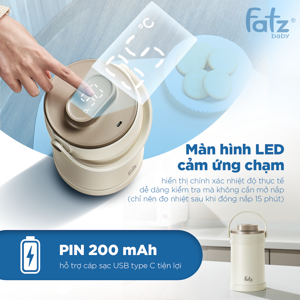 Bình Giữ Lạnh Bảo Quản Sữa Di động Cho Bé Fatz Baby Cooler 1 FB0156BT