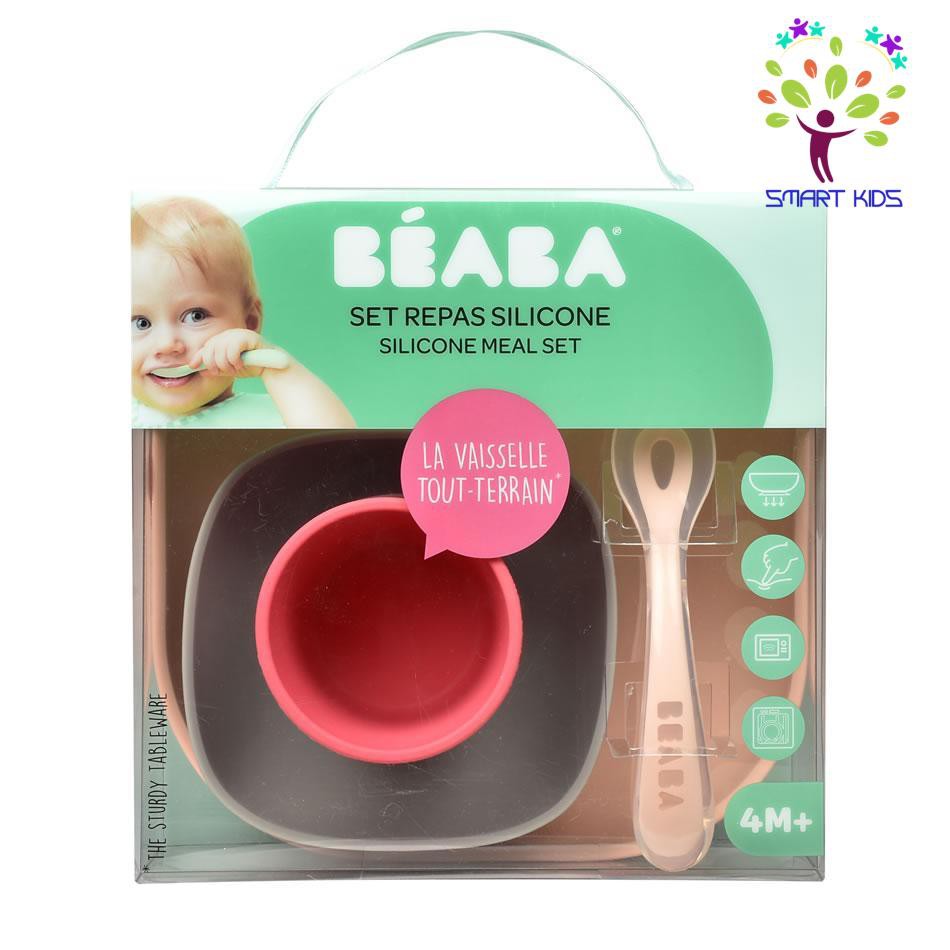 Bộ ăn dặm Silicone đế hít không đổ Beaba