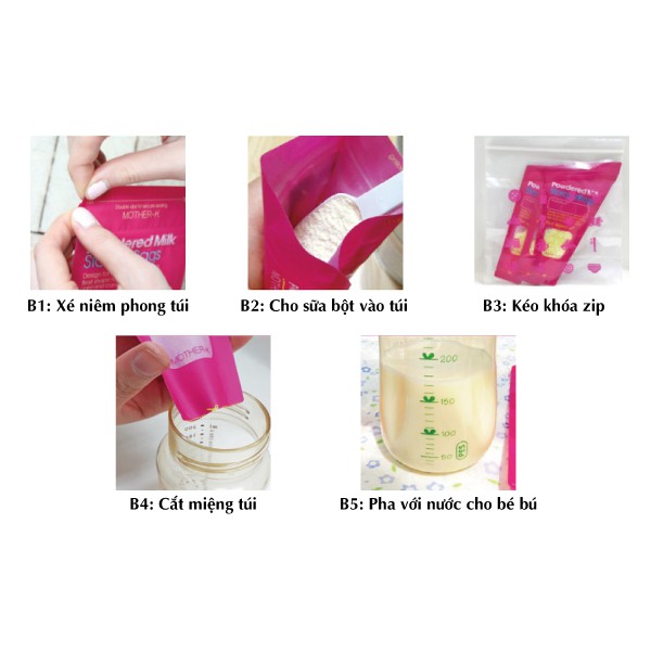 (Chính Hãng) Túi trữ sữa bột Mother-K Hàn Quốc (30c)