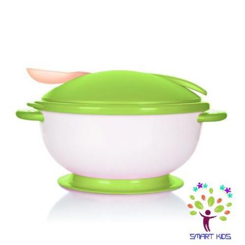 Bát Ăn Dặm Chống Đổ Kèm Nắp & Thìa Cảm Ứng Nhiệt Upass UP5026Y