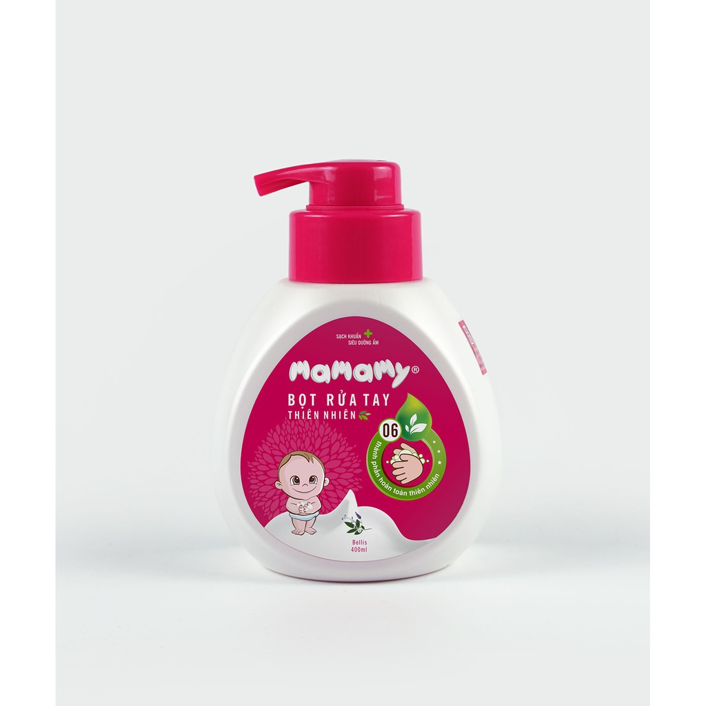 Bọt rửa tay thiên nhiên Mamamy siêu kháng khuẩn an toàn cho bé 400ml