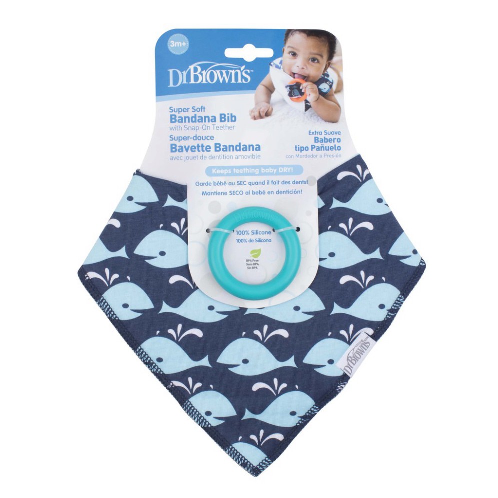 Yếm Cotton siêu mềm kèm ngậm nướu Silicone Dr Brown's