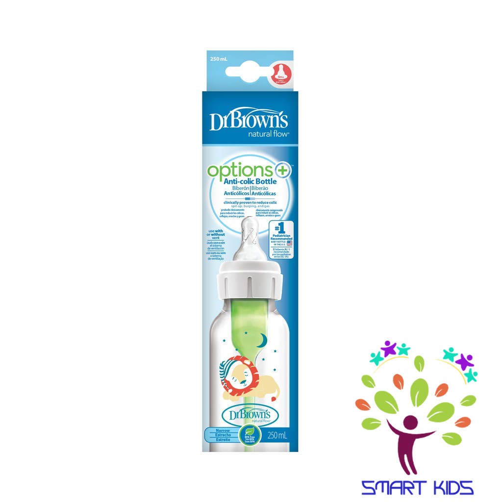 Bình sữa cổ thường Dr.Brown's Deco nhựa PP Option Plus 250ml- 81105