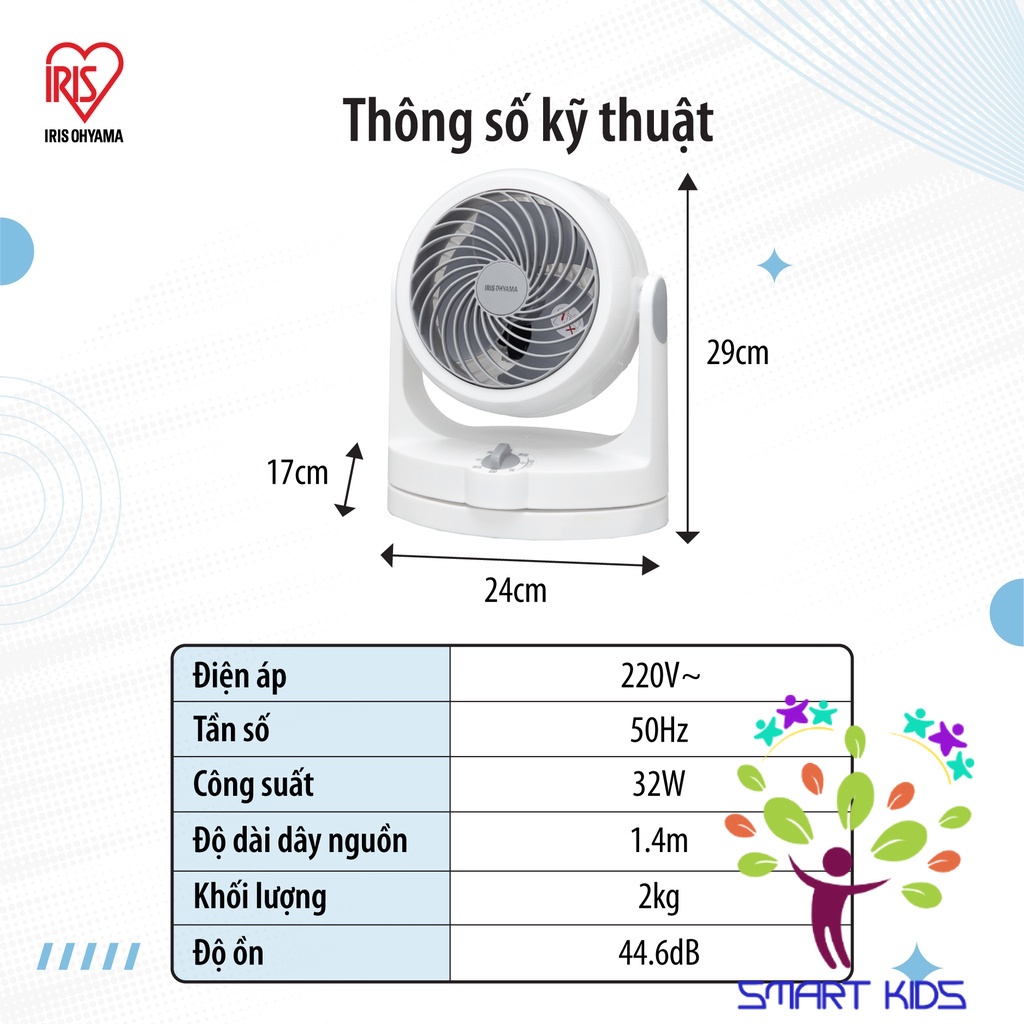 Quạt đối lưu không khí Iris Ohyama PCF-HD15C Quạt điện thông minh giúp tuần hoàn không khí, ổn định nhiệt độ phòng