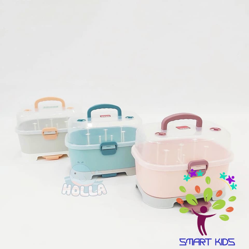 Giá úp bình sữa Holla cao cấp có nắp đậy vệ sinh cho bé HL-1589