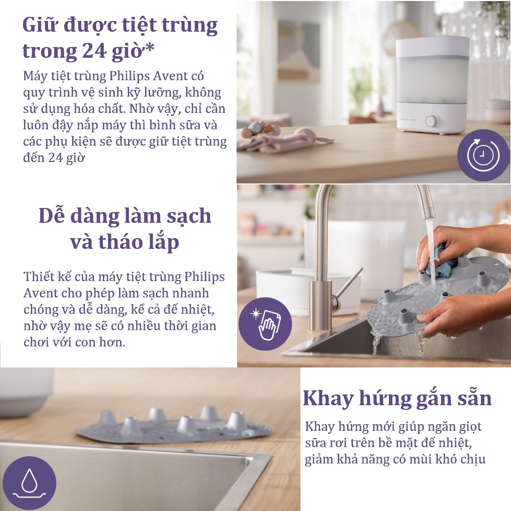 Máy tiệt trùng và sấy khô bình sữa Starlight Plus SCF293/00 Philips Avent
