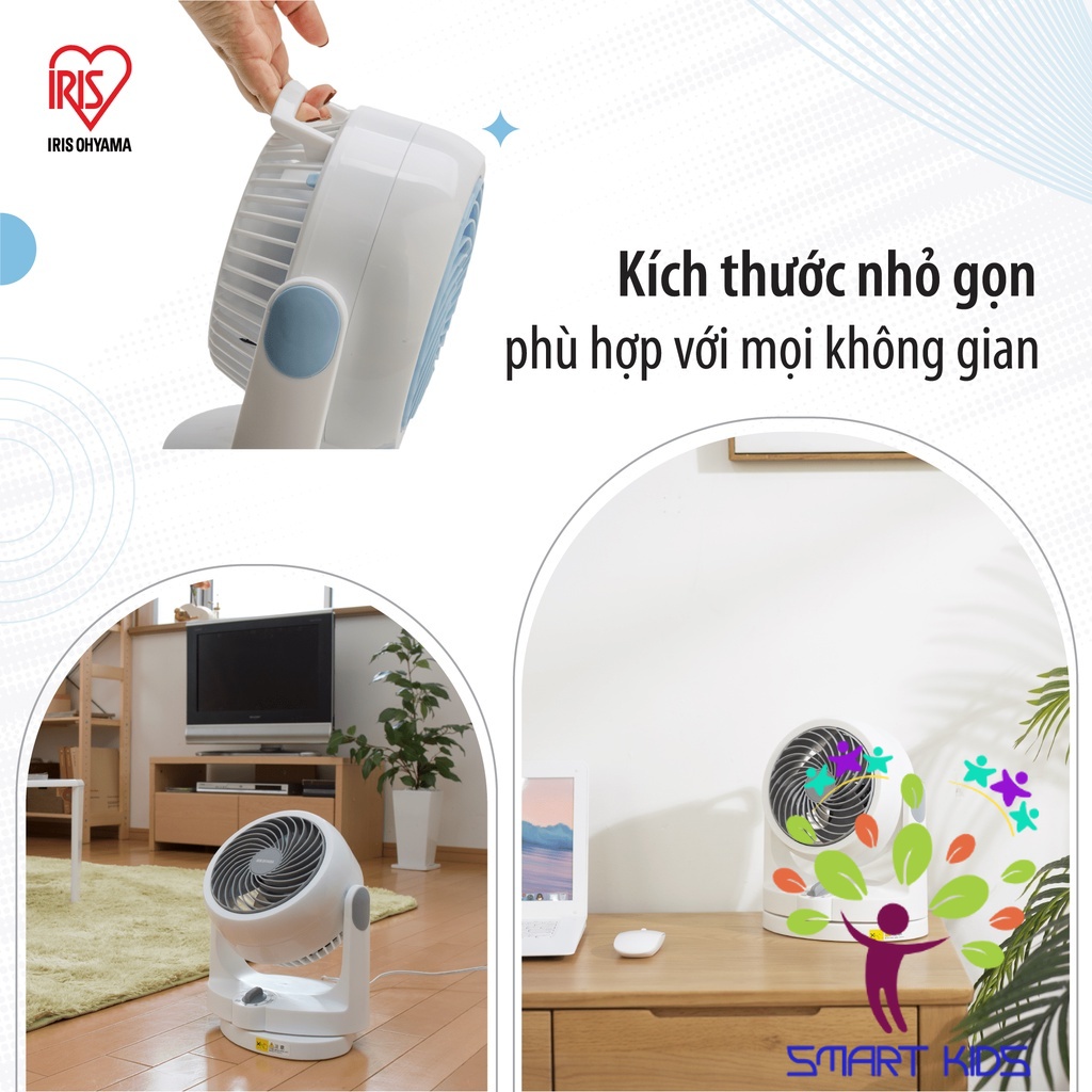 Quạt đối lưu không khí Iris Ohyama PCF-HD15C Quạt điện thông minh giúp tuần hoàn không khí, ổn định nhiệt độ phòng