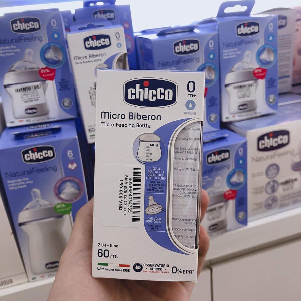 Bình sữa sơ sinh đa năng Micro Sư tử nhí Chicco 60ml Chính hãng