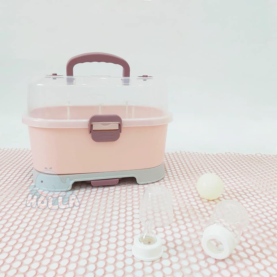 Giá úp bình sữa Holla cao cấp có nắp đậy vệ sinh cho bé HL-1589