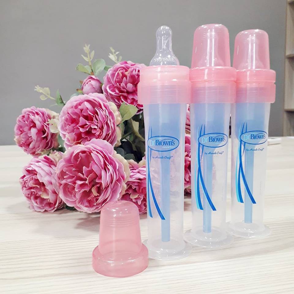 Bình sữa Dr Brown's nhựa pp cổ hẹp dành cho trẻ sinh non và bú yếu 15ml/60ml