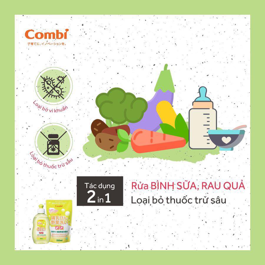 Dung dịch rửa bình sữa và rau củ quả từ dầu cọ Combi