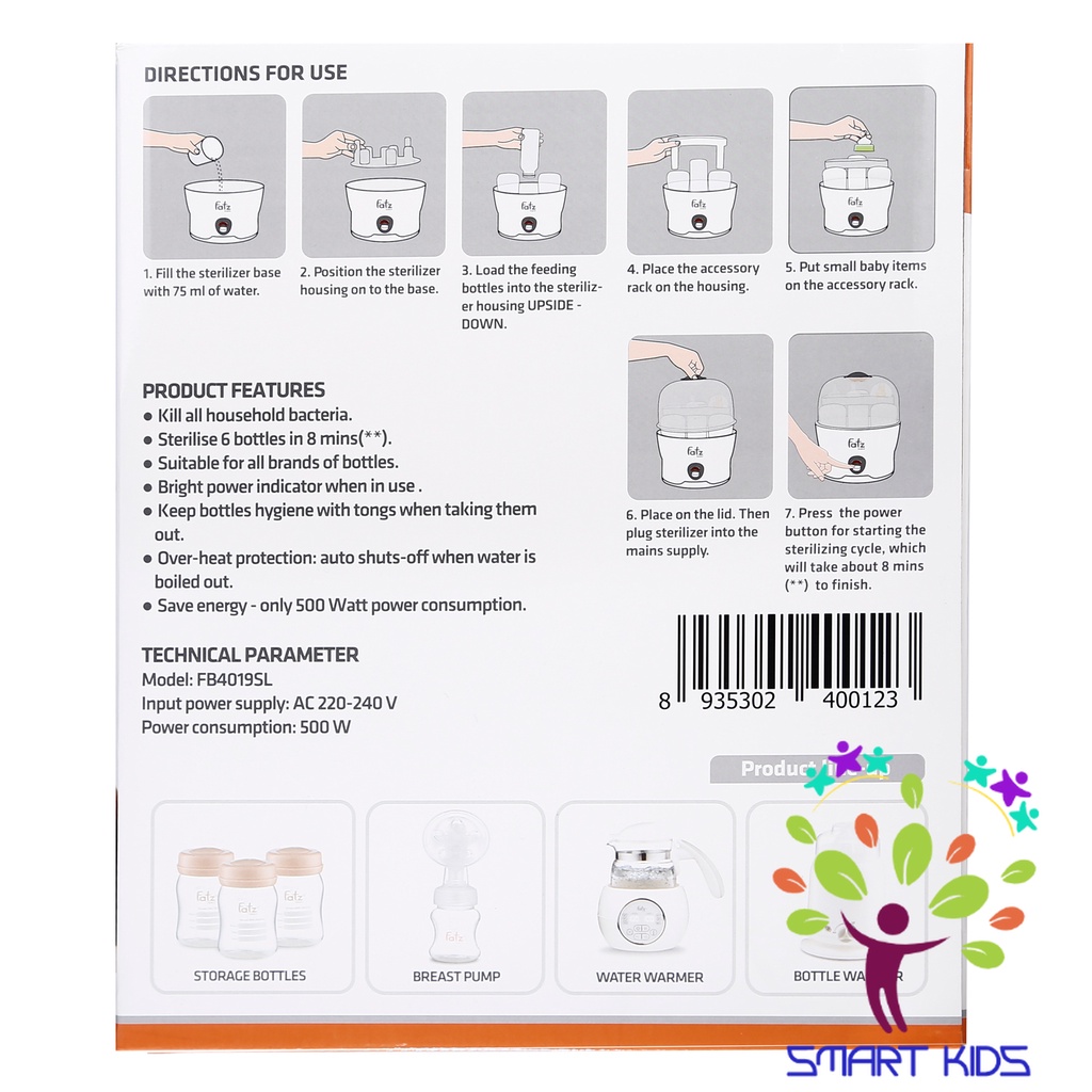 MÁY TIỆT TRÙNG 6 BÌNH SIÊU TỐC FATZ BABY FB4019SL