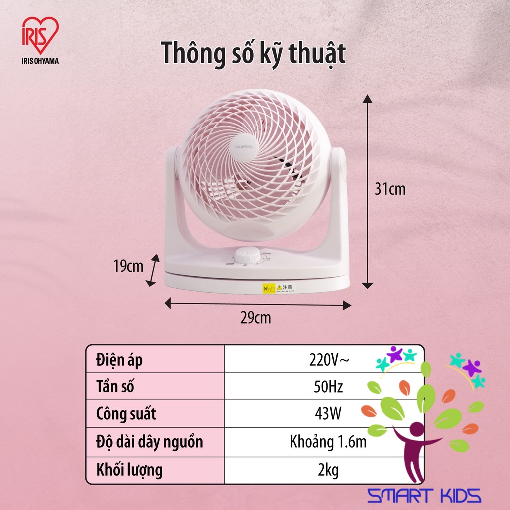 Quạt đối lưu điều hòa không khí Iris Ohyama PCF-HEK18 Quạt để bàn sử dụng cho văn phòng, phòng ngủ, phòng khách