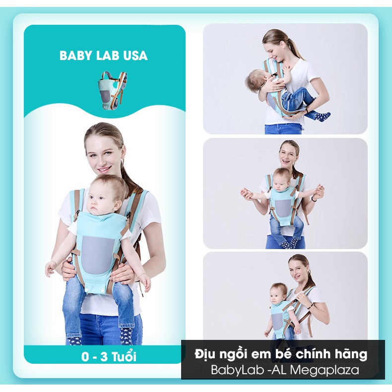 Địu ngồi trẻ em Baby lab 4 tư thế,chống gù lưng 0-36m