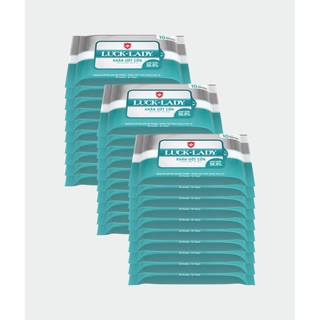 Combo 30 gói khăn ướt Luck Lady Cồn 10 tờ/ gói