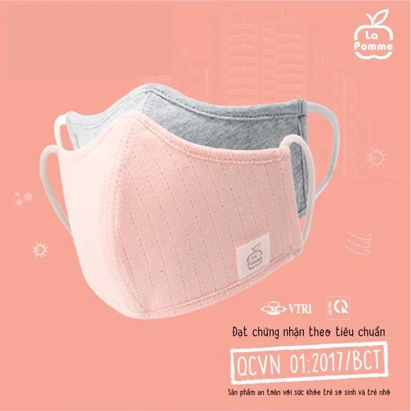 Set 2 chiếc khẩu trang 4 lớp cho bé La pomme 6m-5y