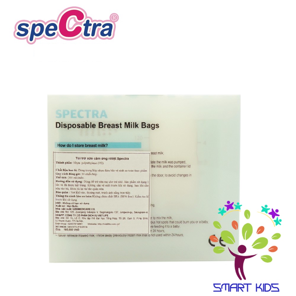 Túi Trữ Sữa Spectra Cảm Ứng Nhiệt 200ml (30 Túi/ Hộp)