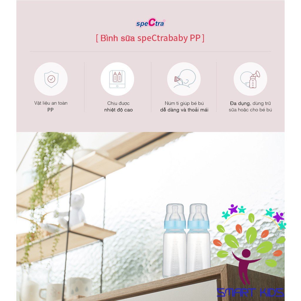 Bộ 3 bình trữ sữa PP cổ hẹp Spectra 150ml