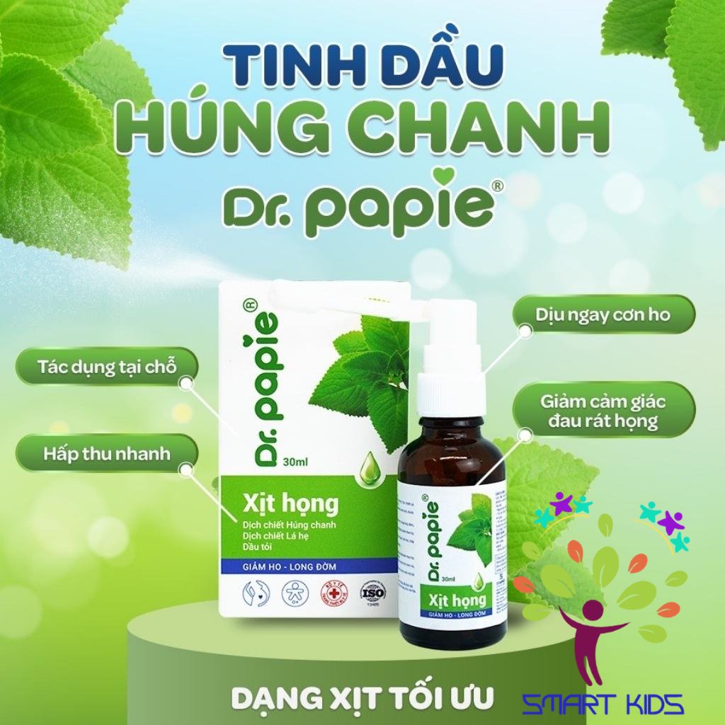 Tinh Dầu Húng Chanh Dr.papie Hỗ Trợ Giảm Ho, Tăng Sức Đề Kháng Đường Hô Hấp 30ml