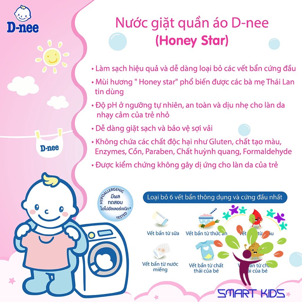 Nước giặt dnee chai 960ml Chính hãng (Có tem Đại Thịnh)