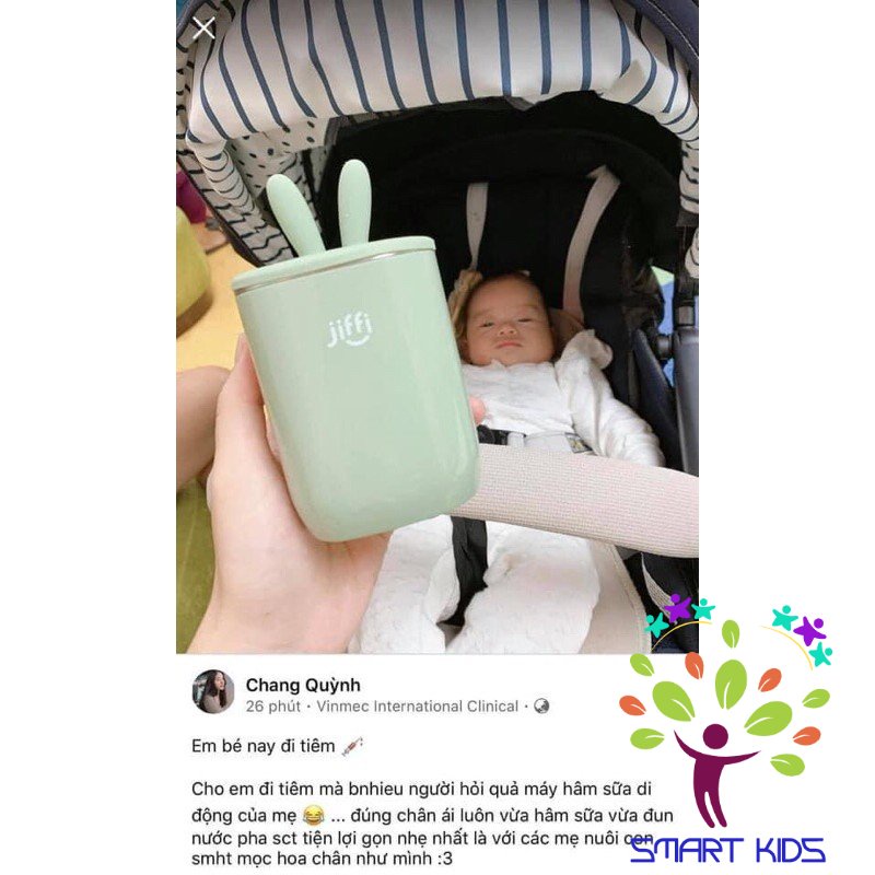 Máy hâm sữa di động không dây Jiffi phiên bản mới Bảo hành chính hãng