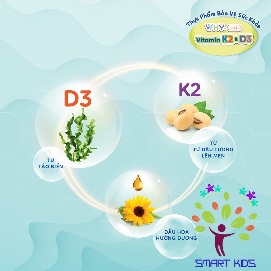 Xịt bổ sung Vitamin K2D3 WHYkids 15ml nhập khẩu từ Anh Quốc giúp hấp thụ canxi tốt cho bé lớn khỏe