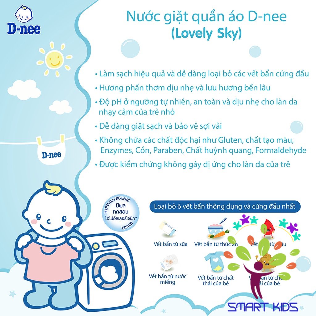 Nước giặt dnee chai 960ml Chính hãng (Có tem Đại Thịnh)