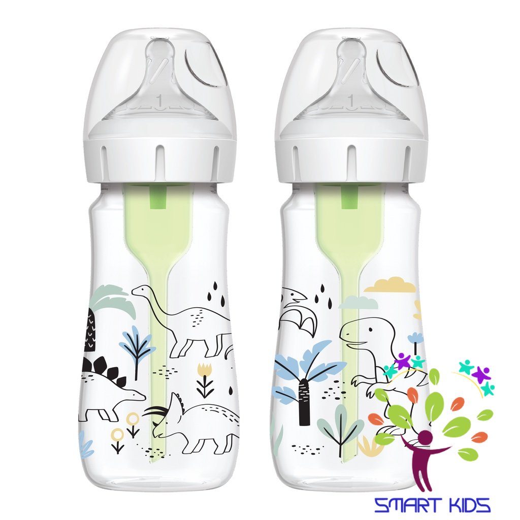 Bộ 2 bình cổ rộng hoạ tiết Dr brown's Options Plus dung tích 150ml/270ml phiên bản mới nhất