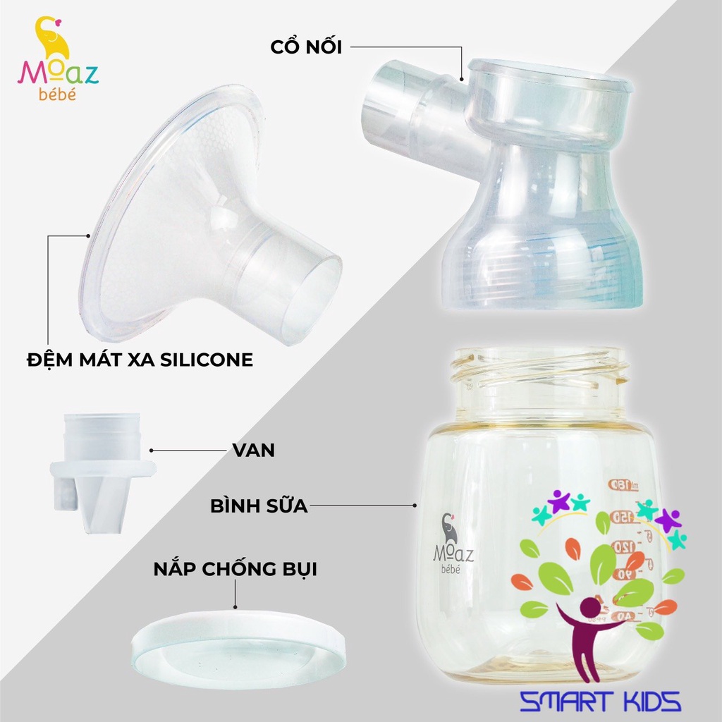 Máy Hút Sữa điện đôi Thông Minh Moaz Bebe MB-054