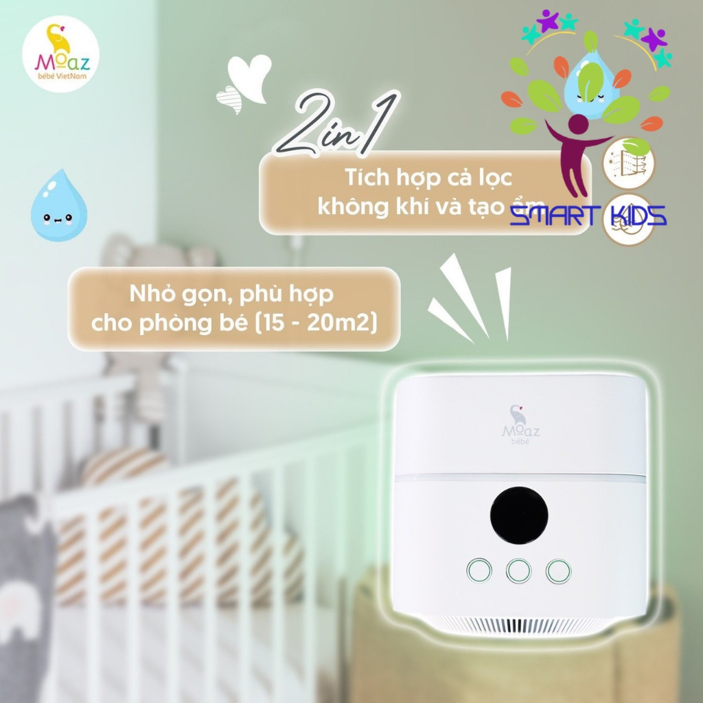 Máy lọc không khí và tao ẩm cho cho bé Moaz bébé MB-066