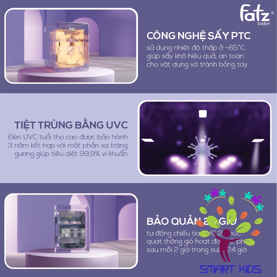 Máy tiệt trùng sấy khô UVC Fatz Baby - King 4 - FB4777ZD