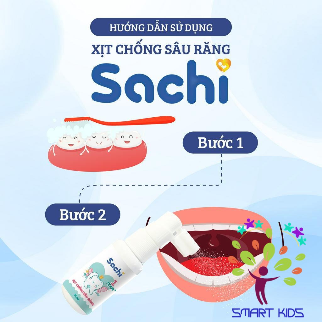 Xịt Chống Sâu Răng Cho Bé Sachi Ngăn Ngừa Mảng Bám Giảm Hôi Miệng, Mang Lại Hơi Thở Thơm Mát Chai 30ml
