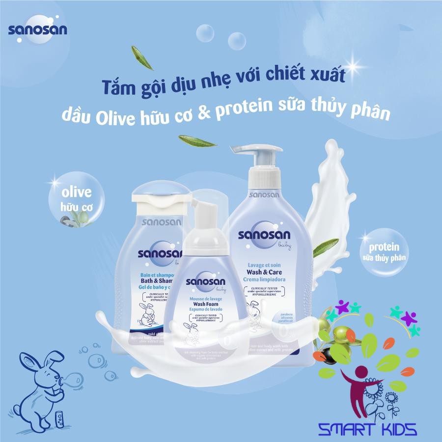 Sữa tắm gội Baby chiết xuất Olive hữu cơ Sanosan