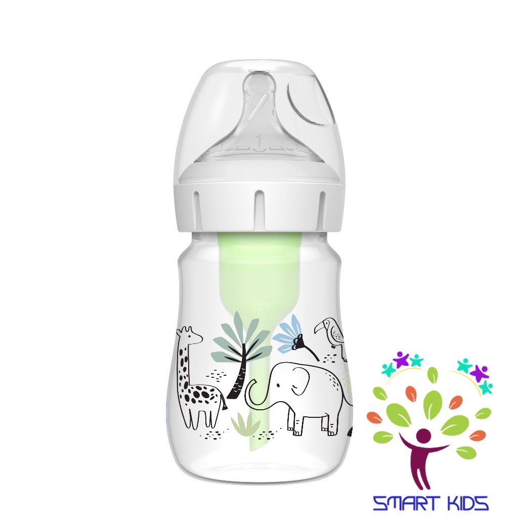 Bình sữa Dr Brown's "Option Plus" cổ rộng 150ml và 270ml nhựa  PP Option Plus in hoạ tiết