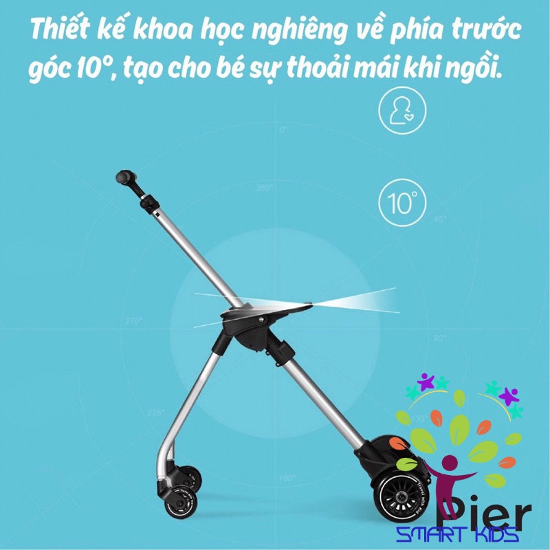 Vali xe đẩy trẻ em Pier Pi-0229 Bảo hành chính hãng 2 năm