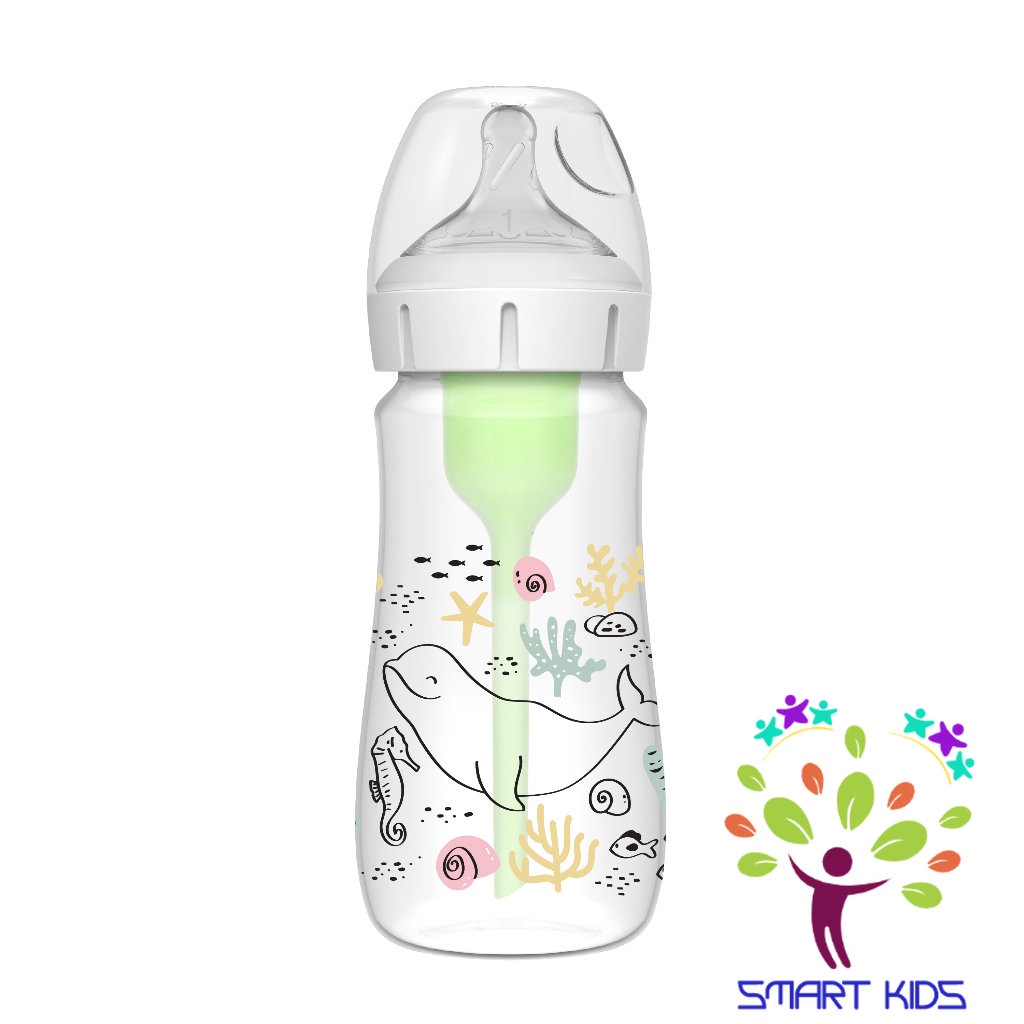 Bình sữa Dr Brown's "Option Plus" cổ rộng 150ml và 270ml nhựa  PP Option Plus in hoạ tiết