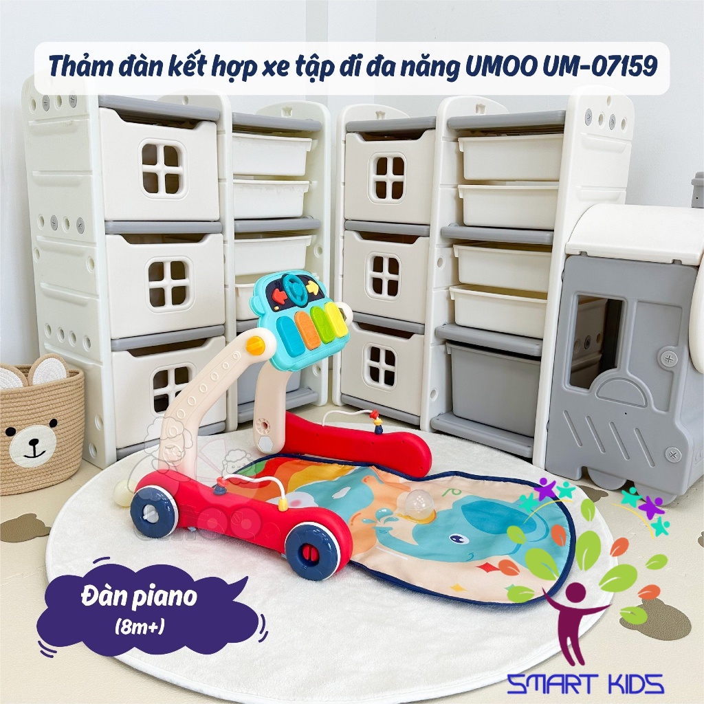 Thảm đàn kết hợp xe tập đi 2in1 Umoo UM-07159